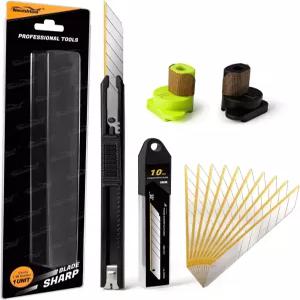 NEWISHTOOL 비닐 랩 도구 틴트 필름 및 PPF 설치를 위한 듀얼 스페이서 커터 보조 9mm 유틸리티 나이프