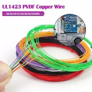 전선보호대 1050M UL1423 PTFE 구리선 3836343230282624AWG PVDF 은 코어 마이크로 파인 PCB 보드 연결 케
