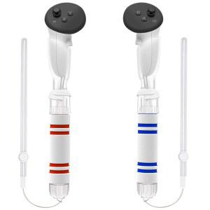 요게스 고릴라 태그 롱 암 메타 퀘스트 3S / 3 오큘러스 2 프로 리프트 S 컨트롤러, 비트 세이버 핸들 부착 VR 스틱 듀얼 익스텐션 그립으로 게임을 즐길 수 있습니다