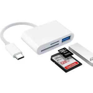 컴퓨터동글이 USB C SD 카드 리더 어댑터 마이크로 TF 3 in 1 to 카메라 메모리