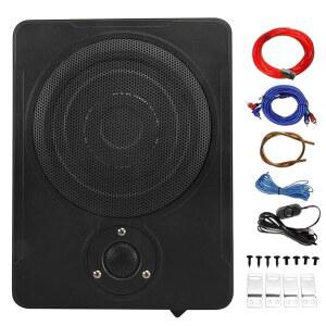 Yaeccc 8인치 600W 오디오 슬림 언더시트 전동 서브우퍼, 카/트럭 서브 베이스 스피커 키트, 울트라 액티브 서브우퍼