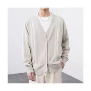 니트 캐주얼 다운 톤 시크 코트 봄가을 가디건 스트라이프 님성 브이넥 얇은 데일리 다올3