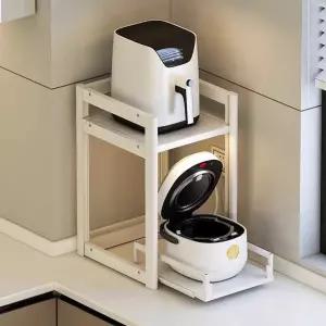 주방 밥솥레일 선반 수납 거치대 슬라이딩 철제 커피머신