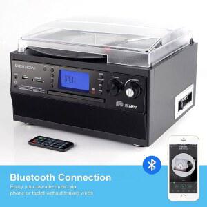 스테레오 스피커 플레이어 카세트 CD 플레이어가 바이닐에서 USB 가능 변환기 사용 블루투스 라디오 턴테이블 음악 오디오 SD 리모컨 MP3로 DIGITNOW 인코딩 AUXIN LP 내장된 레코드