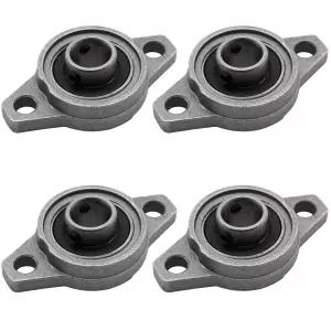 조르페터 4Pcs 베개 블록 베어링 - 10mm/0.39인치 ID 아연 합금 플랜지 장착 자체 정렬 KFL000