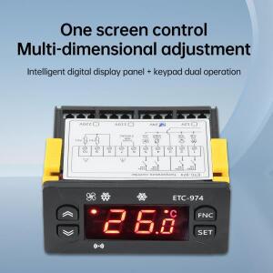 ETC-974 온도 조절기 냉장고 제상 가열 (듀얼 NTC 센서 포함) 12V/24V/110V/220V