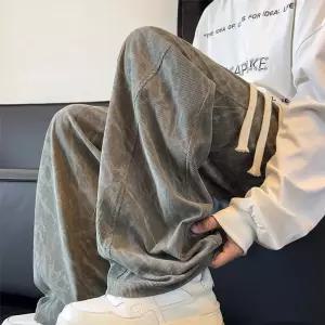 캐주얼 바지 팬츠 남자 면 건방진 와이드 두꺼운 일자 나염 슬랙스 단정한 맨투맨 코듀로이 봄가을 DUCHI3