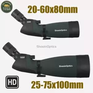 필드스코프 망원경 Shooin Optics 스포팅 스코프 20-60x80 25-75x100 HD 관찰 조류 야외 촬영 단안 27mm 접