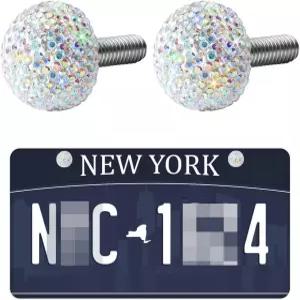 SAVORI 번호판 프레임 나사 볼트 크리스탈 라인스톤 방지 금속 패스너 캡 커버 키트 유니버설 블링카