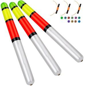 퀄리쿼리 낚시 플로트, 무게 메기 장대 플로트 /LED 밥버, 파이크용 3PCS 고감도 우드
