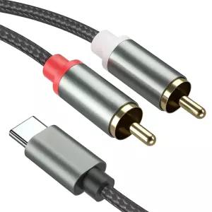 프로그젠 USB C to 2 RCA 오디오 케이블 타입-C 수컷 - i-Pad 휴대폰 노트북 태블릿 갤럭시 픽셀 홈 시어터