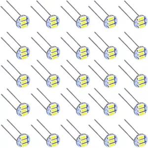 BlyyB 25PCS 12V 유니버설 핏 4.7mm 미니 LED 전구 6000K 화이트 컬러 교체 차량 대시보드 계기판 속도계