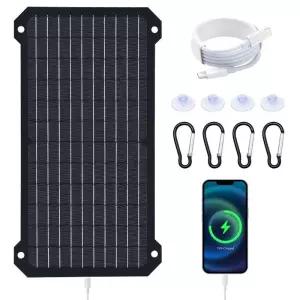 태양광모듈 태양열 30W 검은색 태양 전지 패널 충전기 전압 전류 디스플레이 USB C 출력 휸대폰 고효율 특