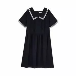 [매장정품] 스튜디오 톰보이 와이드 카라 배색 원피스_다크 네이비 9176241985 3882925