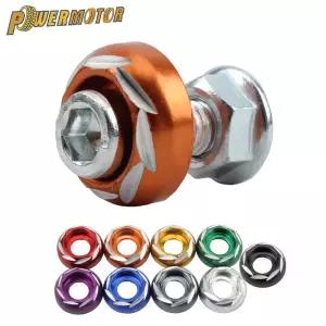 10pcs M6 범용 오토바이 볼트 너트 나사 와셔 액세서리 번호판 설치 부품 교체