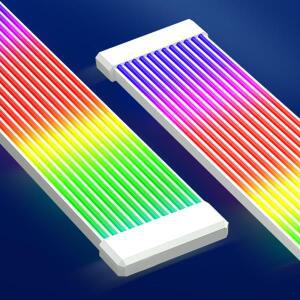 Flexible RGB LED Light Strip Bar Cover For Computer Power Supply ATX 24PIN GPU Video Card Cables And