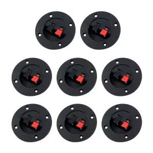 T Tulead 스피커 박스 터미널 컵 원형 스테레오 커넥터 2개 위치 2.95인치 바인딩 포스트 케이블 팩 8개