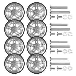 나사 여행 수하물 바퀴 교체 가방 부품 50mm 차축 캐스터 휠 수리와 8Pcs 실버