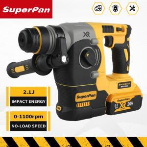 슈퍼팬 DCH273 브러쉬리스 로터리 해머 20V 6.0Ah 2.1J 충격 에너지 ° 핸들 콘크리트, 벽돌 및 석재 드