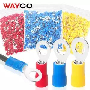 전선커넥터 500개 링 압착 단자 M4M5M6 원형 콘센트 스플 라이스 전기 케이블 와이어 커넥터 사전 절연 페