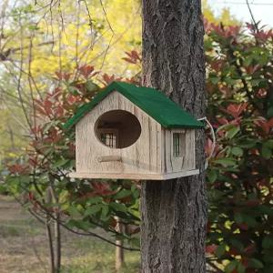 야외 새둥지 새집 새장 원목 내츄럴 기둥걸이 나무새집 조류