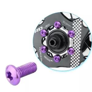 12Pcs 자전거 디스크 브레이크 로터 T25 레드/블루/그린/퍼플/골드/도금 나사 MTB 도로 6 볼트 플레이트 용