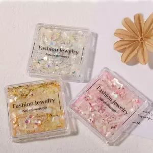 네일아트 블링 동글동글 조약돌 자개 믹스 글리터 3종