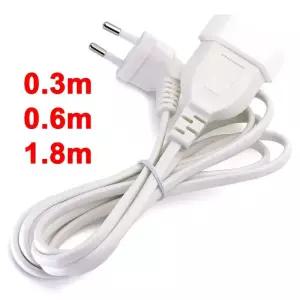 스프링전선 코일 케이블 EU 연장 1개 유럽형 2핀 앵글 콘센트수-암 소켓 포트 보호 케이블화이트