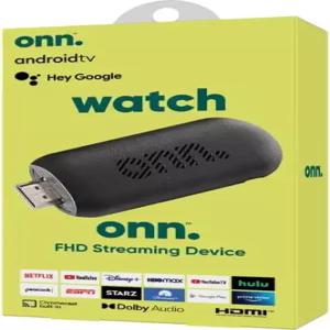 리모컨 및 전원 어댑터 WiFi HDMI 크롬캐스트가 내장된 ONN Android TV 2K FHD 스트리밍 스틱