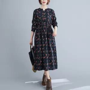 원피스 면 오피스룩 빈티지 여자원피스 초가을 롱스커트 꽈배기 빅사이즈 플라워 원템3