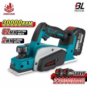대패 ONEVAN 30000RPM 브러시리스 전기 라우터 트리머 21V 18V 배터리 충전식 목재 절단 전동 공구