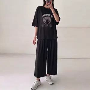 티셔츠 홈웨어 통바지 반팔 상하세트 빅사이즈 츄리닝 운동복 기부업셋