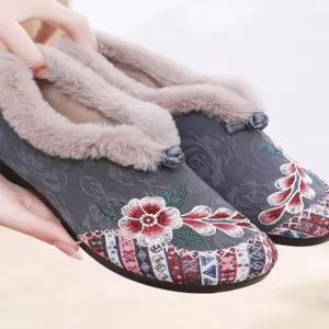 할머니 털신 겨울 발편한 보온 미끄럼방지 따뜻한 여성용 방한화