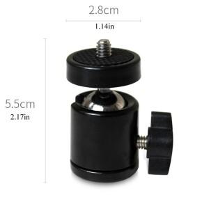 1/4 핫슈 마운트 어댑터가 있는 미니 볼 헤드, 360 도 회전 알루미늄 삼각대 DSLR 라이트 스탠드, Camrea