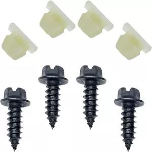 DUSCOKE 번호판 나사 키트 스테인리스 스틸 자체 탭핑 볼트 자동차 프레임 또는 커버 고정용 나일론 인서트