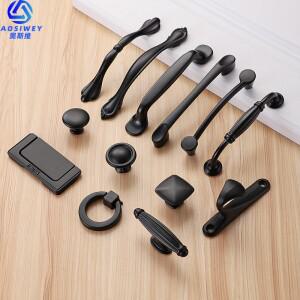 알루미늄 합금 검은 캐비닛 처리 미국식 단단한 부엌 찬장은 서랍 손잡이를 당깁니다 가구 핸들 하드웨어