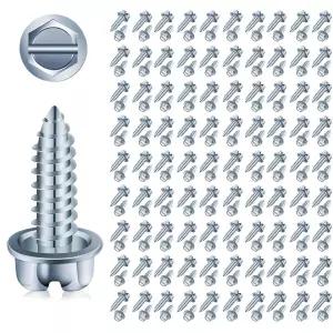 자동차 딜러용 100대 번호판 장착 나사 업그레이드 14 x 3/4 슬롯형 육각 헤드 볼트 프레임용