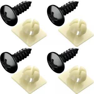 프라임 AVE 블랙 옥사이드 스테인리스 스틸 번호판 나사 전면 및 후면 프레임 커버 고정용 나일론 인서트 -