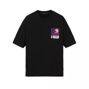 질스튜어트 JILLSTUART 뉴욕 남성 야자수 프론트 자수 반팔 티셔츠 - 블랙