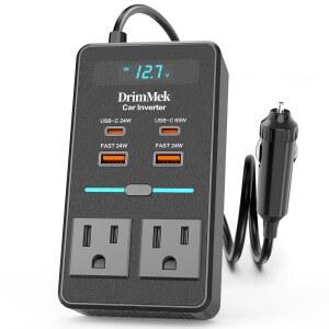 300W 자동차 파워 인버터, LED 디스플레이 포함 DC 12V ~ 110V AC 플러그 어댑터, 65W / 24W USB-C 고속 충전 콘센트 노트북용 스위치 제어 컨버터 휴대용