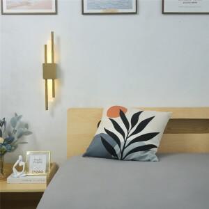 거실 침실 복도 벽 Sconce 빛에 대 한 아크릴 파이프 램프 LED 검정과 금 철 아트 룸 장식 조명