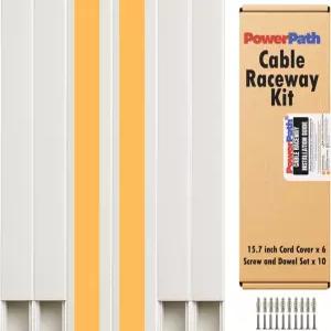 케이블 관리 키트 나사 및 앵커가 있는 6팩 15.7인치 40cm PVC 레이스웨이 TV 컴퓨터 홈 오피스용 페인트칠