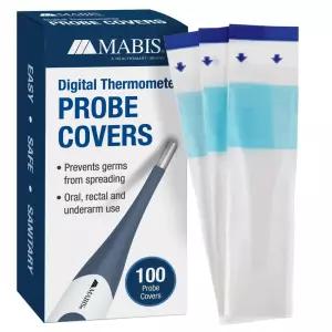 디지털 체온계용 MABIS 일회용 프로브 커버 100박스 FSA 적격 경구 직장 또는 팔 아래에서 사용할 수