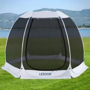 LEEDOR 팝업 스크린 하우스 6-10-15인용 야외 텐트 캠핑 룸 모기장이 있는 가제보 정원용 즉각적인 자외선