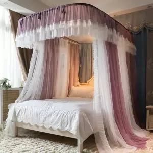 침대 모기장커튼 고급형 u자형 레일 방충망 기숙사 펜션 가림막