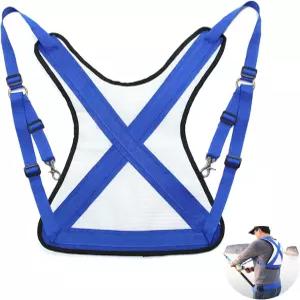 프르디 낚시 어깨 허리 하네스 조절 가능한 격투 벨트 바다 낚싯대 홀더 조끼 소형 파란색