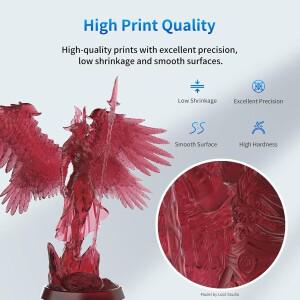 3D 프린터 수지, LCD 프린팅을 위한 고정밀 및 빠른 경화 우수한 유동성을 갖춘 405nm SLA UV 500g/1kg