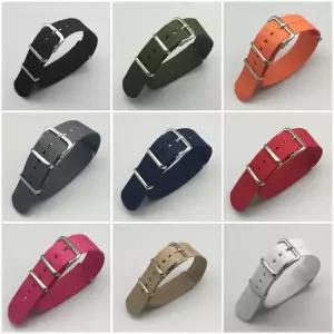 나일론 캔버스 스트랩 18mm 스포츠 패브릭 시계 밴드 액세서리 버클 벨트