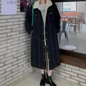 양털재킷 롱 여성 아우터 겨울 코트 데님 청 뽀글이 자켓 안감