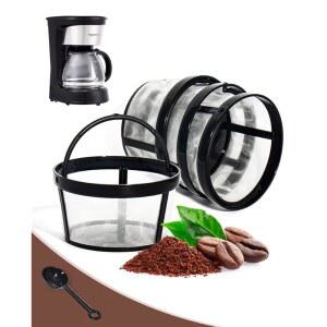 FIFOKICHO MR COFFEE 교체용 4팩 재사용 메시 나일론 가능한 달린 5컵 메이커용 필터 드립 손잡이가 커피
